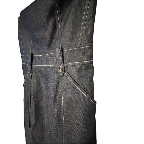 Express Strapless Denim Bodycon Midi Dress Blue Size 1/2 Women's Fashion - Picture 3 of 6